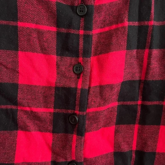 Red and Black Plaid Long Sleeve Dress Matching Family Outfit - Picture 3 of 5